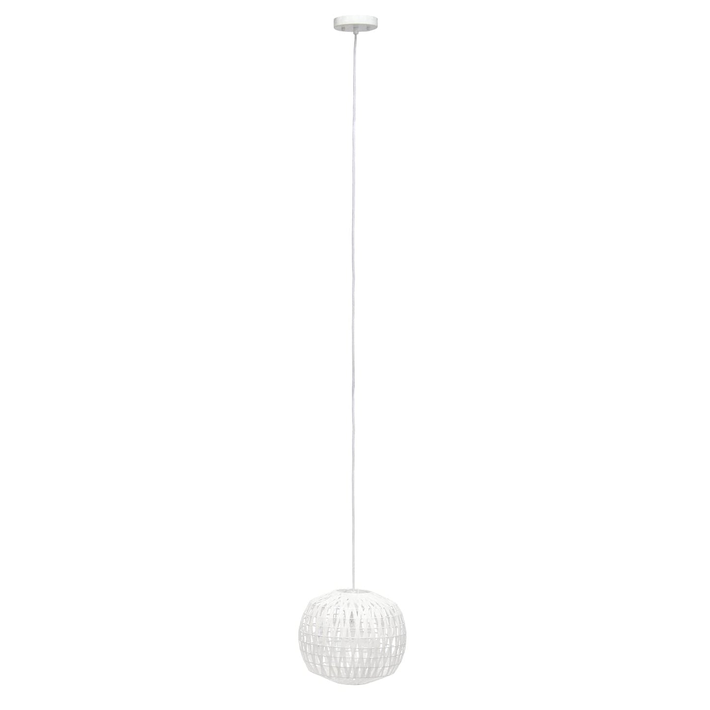Lalia Home 1-Light Pendant, Bohemian Coastal Style, 11.37in Size, White Paper Shade, Model 1270-LHP-3008-WH