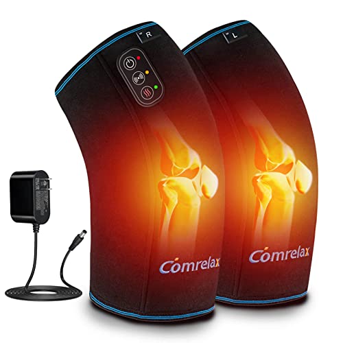 comrelax Knee Massager with Heat & Vibration, Heating Pad for Knee Pain Relief, Heating Pad for Leg Pain, Leg Massager, 3 ...