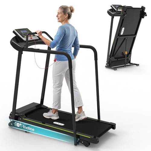 Redliro Treadmill for Seniors Slow Walking - 0.3mph Start, Front & Long Handrails - Foldable Recovery Flat Treadmill for E...