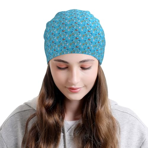 sackhg Undersea Whale Print Winter Beanie Hat Men Women Soft Lightweight Thermal Cap for Outdoor Skiing Wear Black