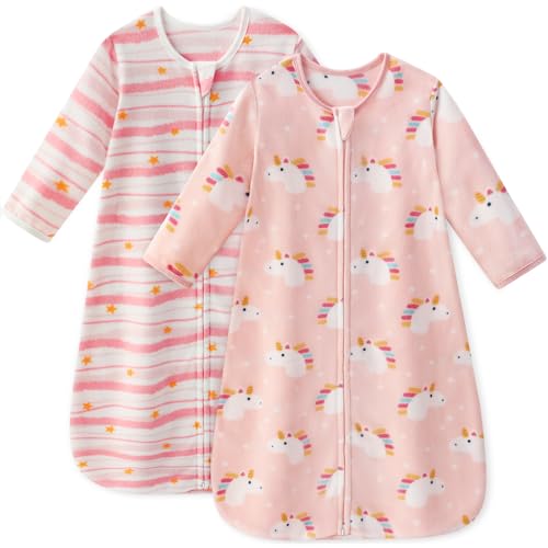 Unnivoll Fleece Baby Sleep Sack 18-24 Months Long Sleeve 1.0 Tog Baby Wearable Blanket Microfleece Sleeping Sack with 2-Wa...