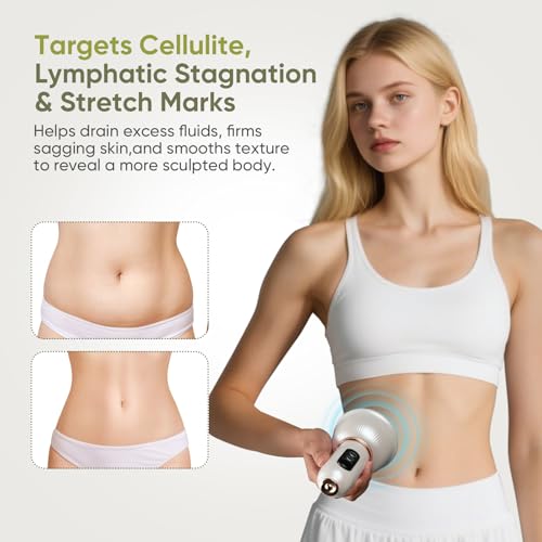 Lymphatic Drainage Massager & Anti-Cellulite Tool - Body Sculpting Machine with Microcurrent, Light, Heat & Vibration for ...