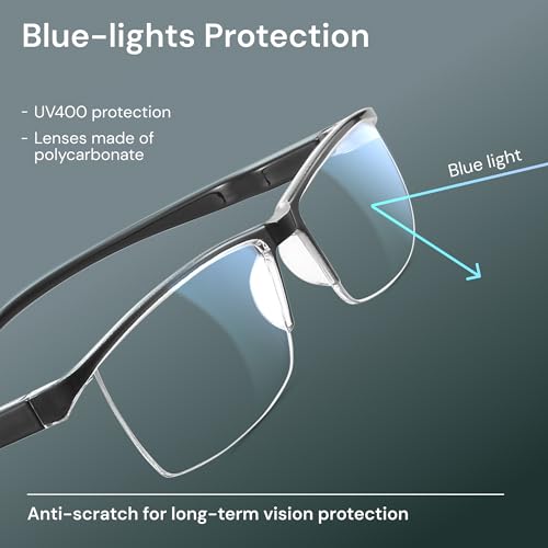 Gaoye 6 pack Executive Style Reading Glasses Men - Durable Readers with Blue Light Filtering - Comfortable Fit with TR90 F...