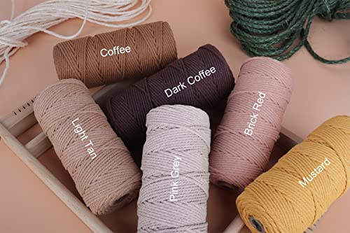 NOANTA Natural Macrame Cord 3mm x 109Yards, Beige Macrame Rope, Cotton Cord for Wall Hanging, Plant Hangers, Christmas Cra...
