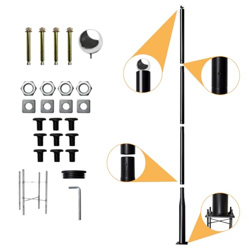 YuLuoXiang 13Ft Tall Street Light Pole for Outside, Galvanized Steel Solar Street Lamp Post Perfect for Outdoor Lights Ext...