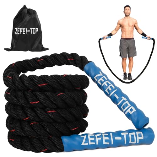 ZEFEI-TOP Jump Rope, 3.75 LB/2.65 LB Weighted Jump Rope for Fitness, Heavy Skipping Rope for Home Gym Workout, Weight Los...