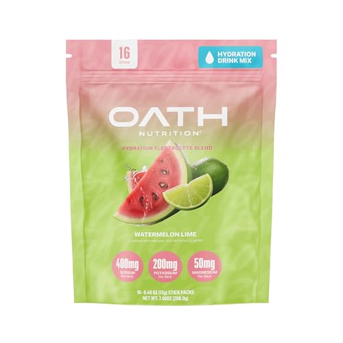 Oath Nutrition Hydration Electrolyte Powder, Complete Electrolyte Blend for Rapid Hydration and Muscle Support, 16 Single-...