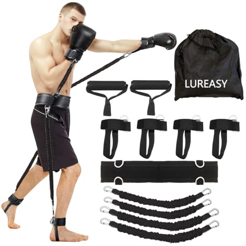 LUREASY 12pcs/Set Boxing Resistance Bands, Boxing Equipment,Training Equipment, Boxing Trainer, Boxing Gear, Latex Resista...