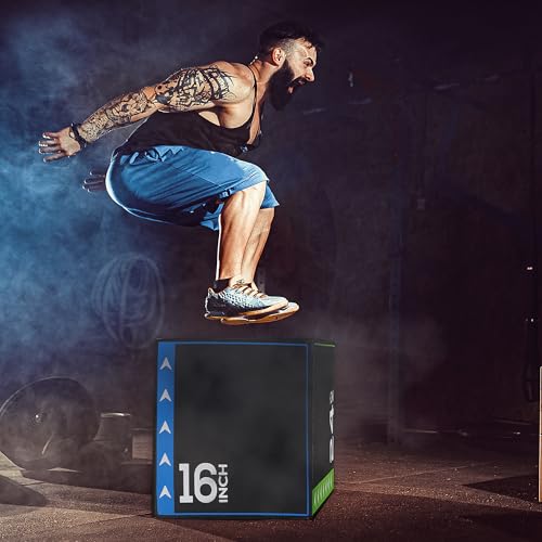 BalanceFrom 3-in-1 Foam Plyometric Jump Box for Home Gym with Multiple Height Options – Versatile Plyo with Non-Slip Surfa...
