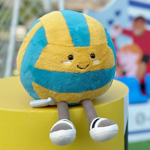 MUALML Cute Volleyball Stuff Soft Sports Stuffed Plush Pillow, Funny Plush Volleyball Gifts for Teen Girls Boys