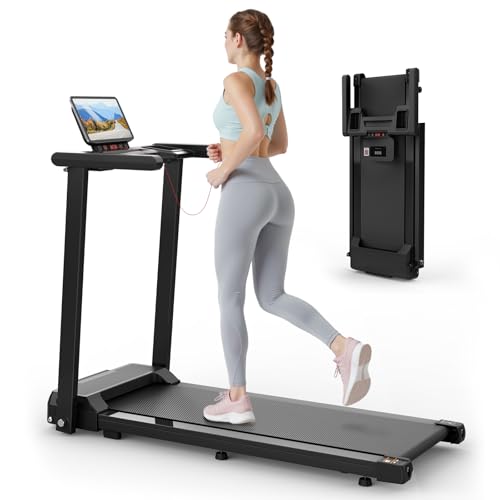 FYC Foldable Treadmill with Handles, Compact Mini Treadmill for Home Small Spaces, Built in APP, 2.5HP Quiet, 300lb Capaci...