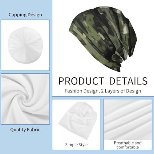 YANYU Digital Camo Print Soft Beanie Hat for Men Women Warm Fashion Cap for Jogging Cycling Gift Outdoor Use Black