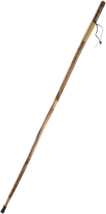 SE Survivor Series Wooden Walking/Hiking Stick, Hand-Carved Eagle Design, Hard Pine Wood, Rope Wrapped for Steady Grip, Wr...