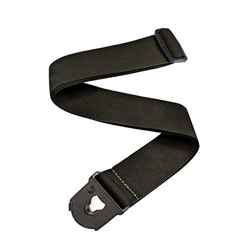 D'Addario Accessories Locking Electric Guitar Strap, Acoustic Guitar/ Acoustic Electric Guitar/ Bass Guitar Strap - Black