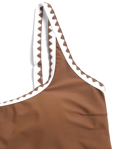ZAFUL Tankini Swimsuit Tummy Control Bathing Suits Two Piece Swim Top with High Waisted Bottom