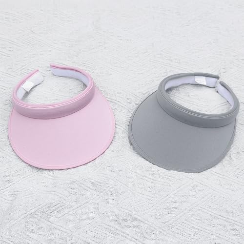 2 Pack Sun Visor Hats Women Men Clip On Wide Brim Visors Hat Outdoor Sports Golf Beach Travel Tennis Caps