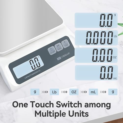 CYBERGIANT 13lb/0.1g Precision Digital Food Scale - Meal Prep Kitchen Baking & Espresso Coffee - Gram Scale with Stainless...