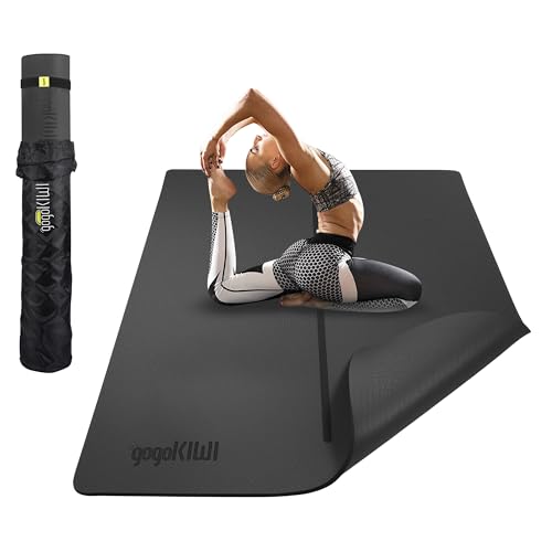 Gogokiwi Large Yoga Mat (6'x4') – 1/4" & 1/2" Thick Exercise Mats for Home Workout, Extra Wide Workout Mats for Home Gym, ...