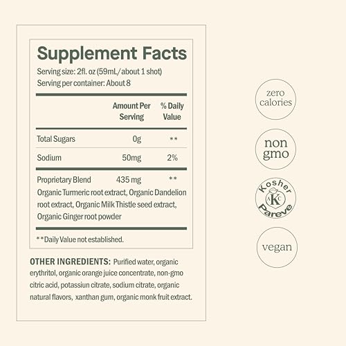 DOSE for Your Liver Cleanse Detox & Repair, Made with Organic Milk Thistle Supplement with Turmeric, Dandelion, Ginger, an...