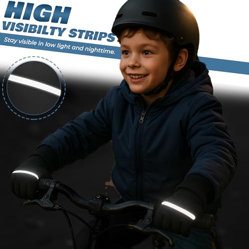 WESTWOOD FOX Kids Winter Thermal Gloves Touch Screen Anti-Slip Children Thickend Warm Windproof Cycling Gloves for Boys & ...