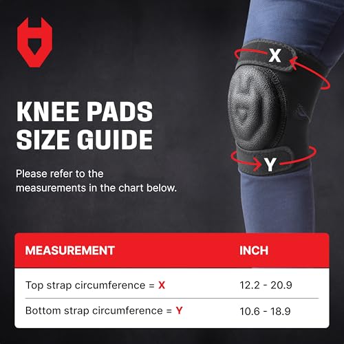 NoCry Gel Knee Pads for Men and Women with Soft Foam Cushion — Waterproof Anti-Slip Cap and Easy to Use, Adjustable Non-Sl...