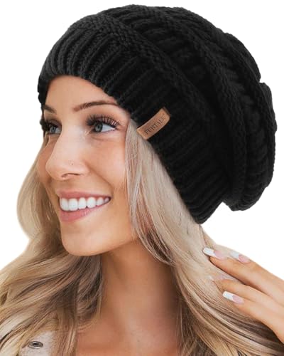 FURTALK Winter Hats for Women Fleece Lined Knit Beanie Hats Slouchy Warm Beanies Ski Skull Cap