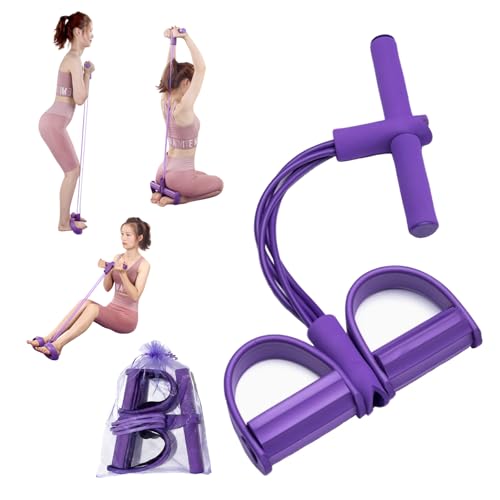 Fitness Resistance Bands Set with Handles & Ankle Straps - 4 Tube Exercise Bands for Arm, Leg, Strength Training, Stretchi...