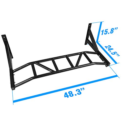 Yes4All Heavy Duty Wall Mounted Pull Up Bar – Multi-Grip Pull Up Bar Ceiling Mount / Ceiling Mount Pullup bar / Chin Up Ba...