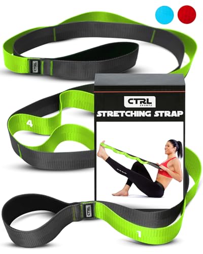 Stretching Strap with Loops - Non Elastic Stretch Band for Physical Therapy, Yoga Strap for Stretching Equipment, Stretch ...
