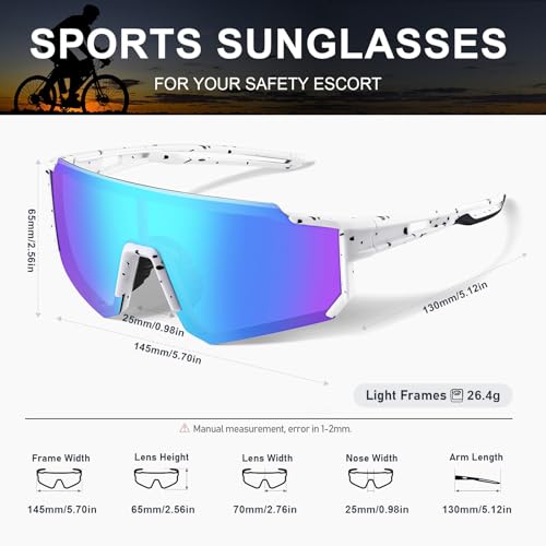 TURBOPEP Polarized Sports Sunglasses for Men and Women,Fishing Cycling Mountain Bike Baseball Sunglasses with UV Protection