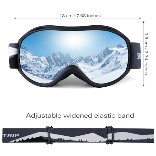 Supertrip Ski Goggles Men Women Anti-Fog Snow Goggles UV Protection Snowboard Goggles for Adult Youth