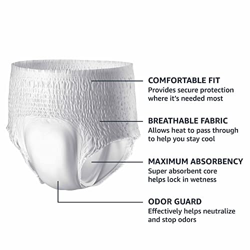 Amazon Basics Incontinence Underwear for Men, Maximum Absorbency, Large, 54 Count (3 Packs of 18)
