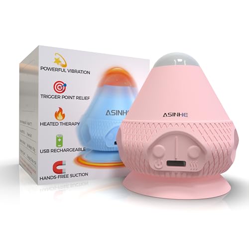 Asinhe Vibrating Massage Ball with Heat & Suction Cup, Self-Massage Tool for Deep Tissue Muscle Relief, Hands-Free Physio ...