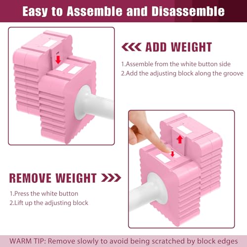 Adjustable Weight Dumbbells Set of 2, 3.4lb/5.7lb/8lb/10.3lb/12.6lb Each Hand Weight Sets for Women/Men, Adjustable Dumbbe...