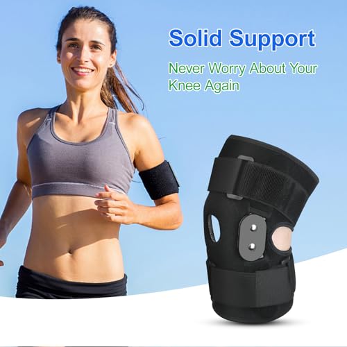 CHIYAN Hinged Knee Brace for Women Men, Open Patella Design with Dual Metal Side Stabilizers, Knee Immobilizer Support for...