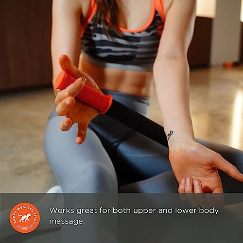 Tiger Tail 18in Massage Stick Portable Roller, Handheld, Deep Tissue Foam Roller, Body Massage and Myofascial Release Tool...