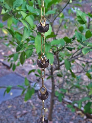Nutshell Stores Lotus Rain Chain - 14 Feet