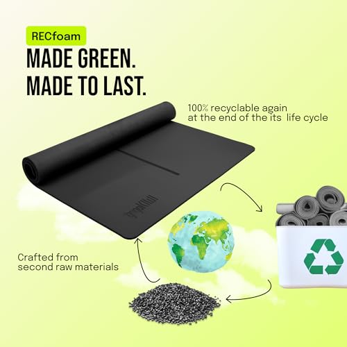 Gogokiwi Large Yoga Mat (6'x4') – 1/4" & 1/2" Thick Exercise Mats for Home Workout, Extra Wide Workout Mats for Home Gym, ...