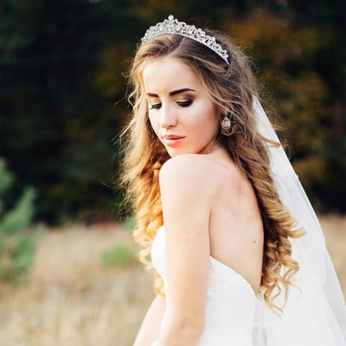 CIEHER Wedding Tiara Crowns for Women Rhinestone Princess Crown Bridal Headpiece for Flower Girl, Bride Hair Accessories f...