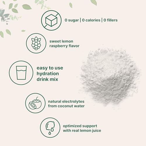 Micro Ingredients Hydration Electrolyte Powder, 1 lb (69 Servings) | Lemon Raspberry Flavor | High Potassium (1,000mg) + C...