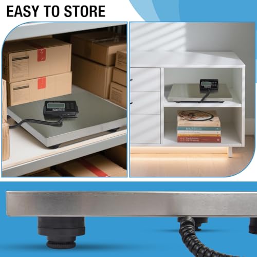 Large 440lbs Shipping Scale, 15"X 12" Platform Heavy Duty Stainless Steel Platform for Postal Industrial Floor Business Of...