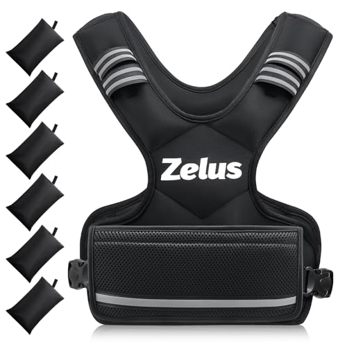 ZELUS Weighted Vest for Men and Women | 4-10lb/11-20lb/20-32lb Vest with 6 Ironsand Weights for Home Workouts | Adjustable...