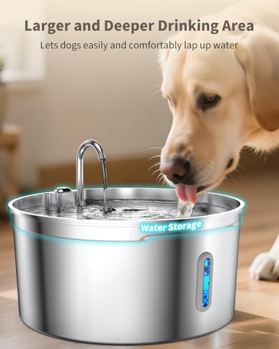 Vekonn Dog Water Fountain Stainless Steel, 7L/236oz Dog Water Bowl Dispenser for Large Dogs, Automatic Cat Water Fountain
