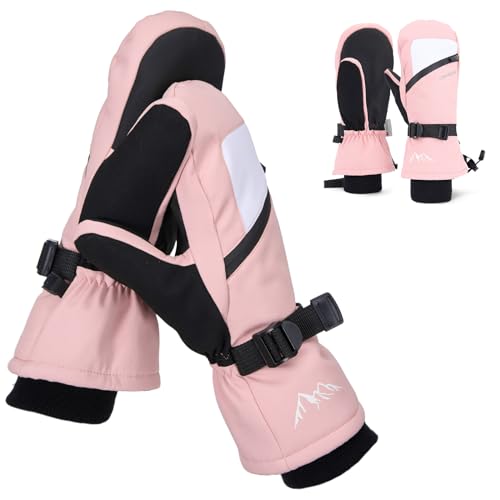 Caracaleap Winter Ski Mittens for Men Women Cold Weather- Warm Snowboard Mittens Gloves Waterproof Snow Sports Mitts Gloves