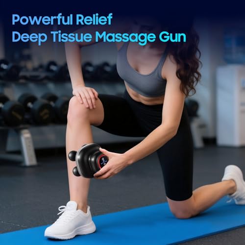 Massage Gun – Electric Body Massager with 4 Heads, Handheld Percussion Muscle Massager, Deep Tissue Back Massager for Musc...