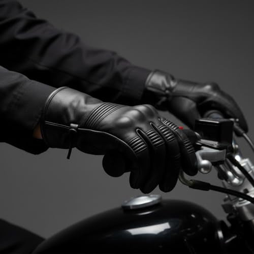 Jackets 4 Bikes Motorcycle Leather Gloves for Men Women - Touch Screen, Gel Padding, Knuckle & Palm Protection, Motorbike ...