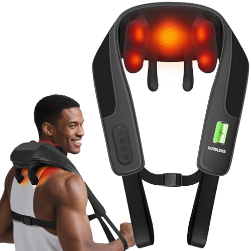 CooCoCo Upgraded Cordless Neck Massager - FSA Eligible, Back Massager for Pain Relief Deep Tissue, Shoulder Massager with ...