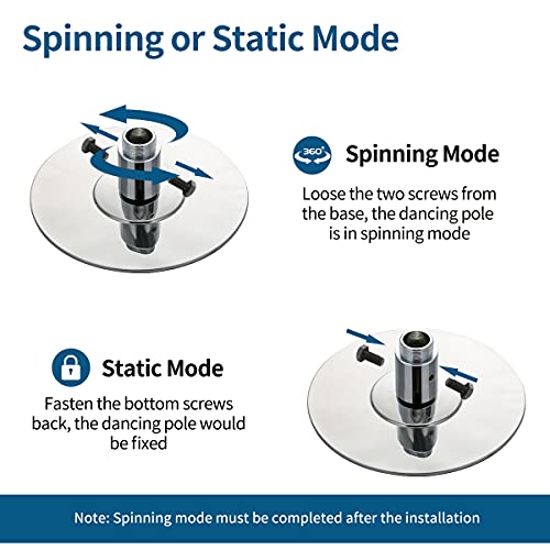 UMEKEN Spinning Static Dance Pole Portable Removable Adjustable 45mm Dancing Pole for Home Exercise Club Party Pub, Dancer...