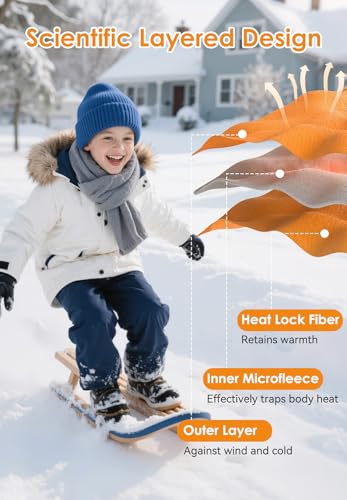 Zando 2 Set Kids Thermal Underwear Set - Kids Thermal Top and Bottom Winter Long Johns Fleece Lined Base Layer for Boys Girls