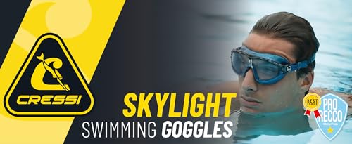 Cressi Skylight Swim Goggles - Internal Anti-Fog Lens for Swimming - Secure Silicone Strap for Adult Swim Goggles